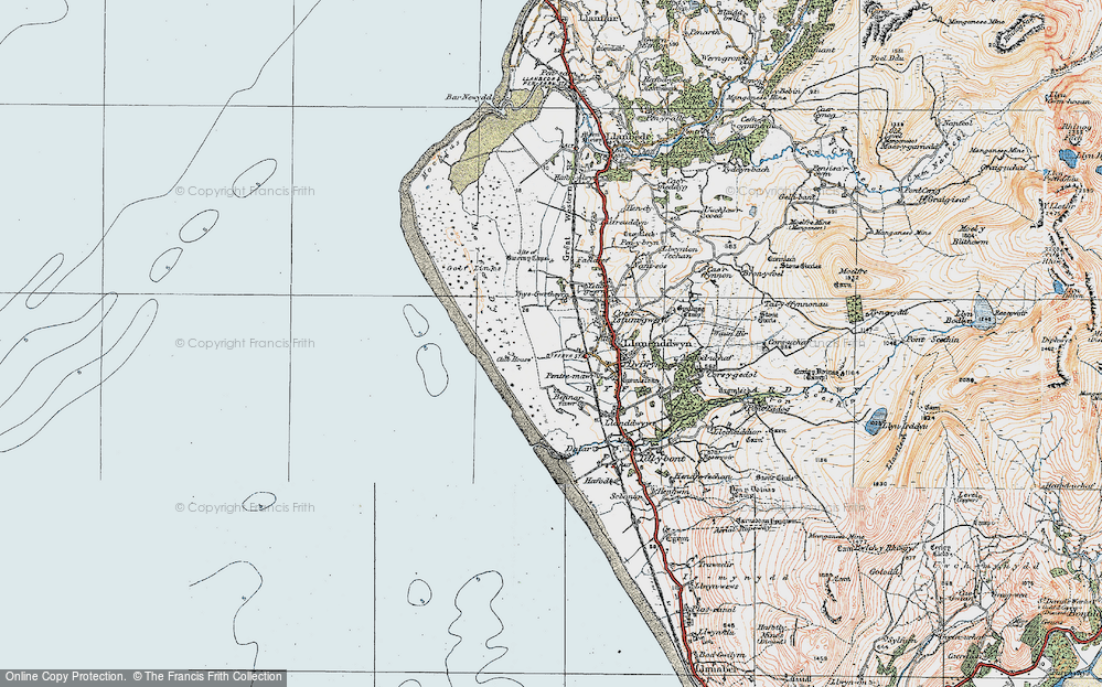 Old Map of Llanenddwyn, 1922 in 1922