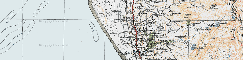 Old map of Llanenddwyn in 1922