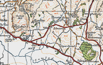 Old map of Llanerch in 1920