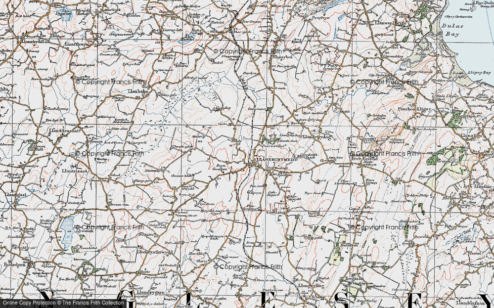 Old Map of Historic Map covering Bryn Gollen in 1922