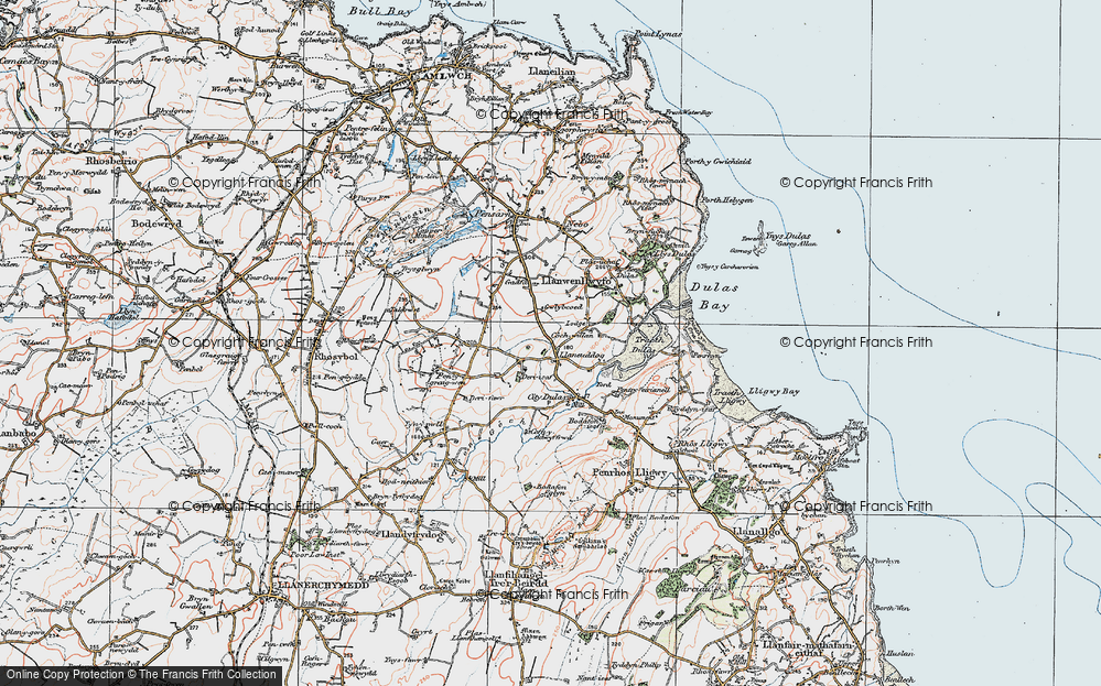 Old Map of Llaneuddog, 1922 in 1922