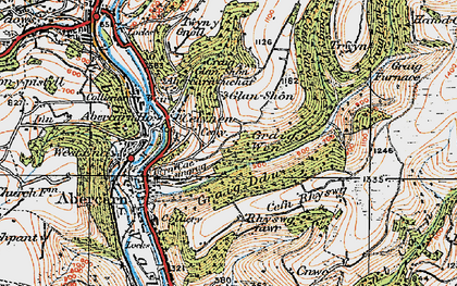 Old map of Llanfach in 1919