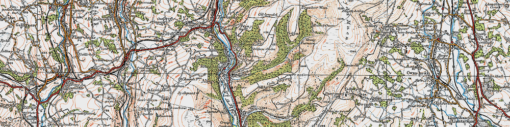 Old map of Llanfach in 1919