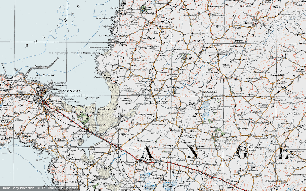 Old Map of Llanfachraeth, 1922 in 1922