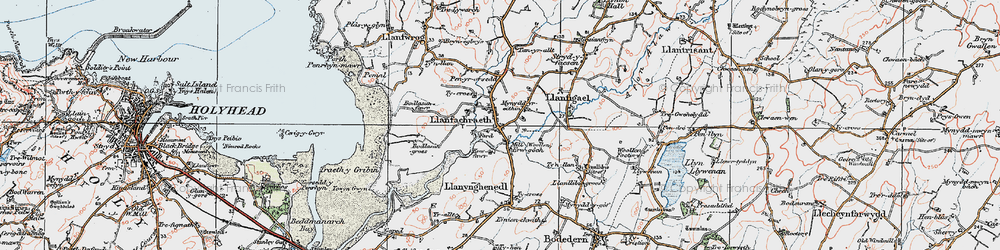 Old map of Llanfachraeth in 1922