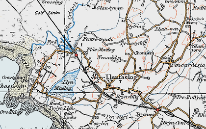 Old map of Llanfaelog in 1922