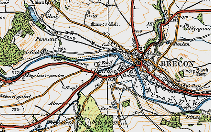 Old map of Abergwdi in 1923