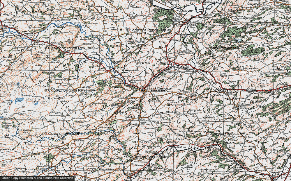 Old Map of Historic Map covering Bryntirion in 1921