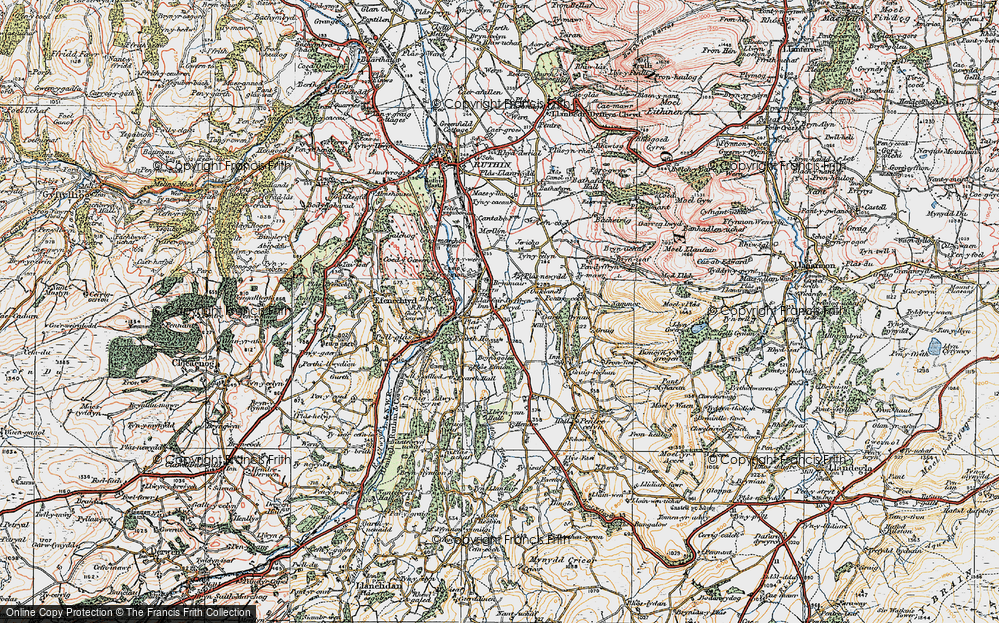 Old Map of Llanfair Dyffryn Clwyd, 1924 in 1924
