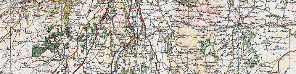 Old map of Llanfair Dyffryn Clwyd in 1924