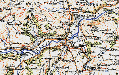 Old map of Rhyd-yr-eirin in 1922