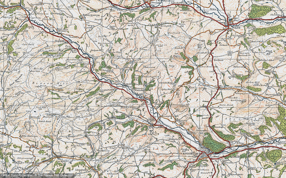 Old Map of Llanfair Waterdine, 1920 in 1920