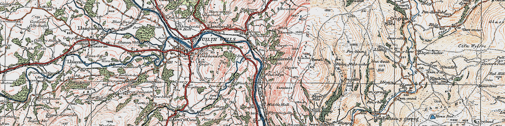 Old map of Aberedw Hill in 1923