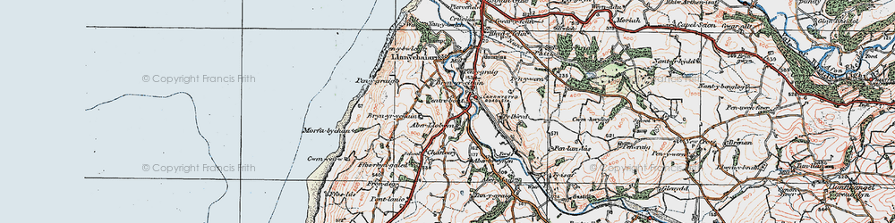 Old map of Aberllolwyn in 1922