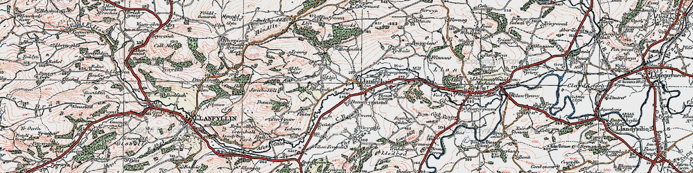 Old map of Brongain in 1921