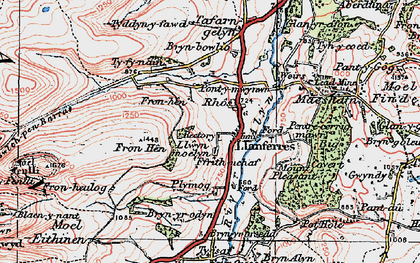 Old map of Llanferres in 1924