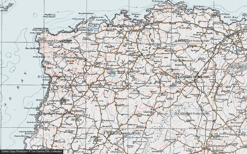 Old Map of Llanfflewyn, 1922 in 1922