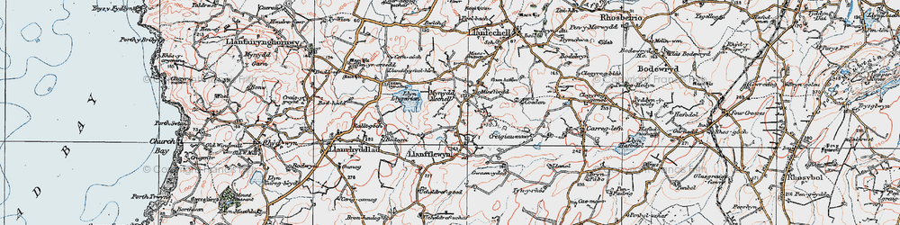 Old map of Llanfflewyn in 1922
