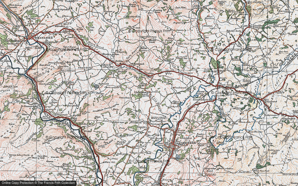 Old Map of Historic Map covering Busnant in 1923