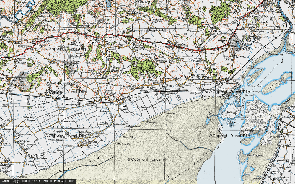 Old Map of Llanfihangel near Rogiet, 1919 in 1919