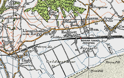 Old map of Llanfihangel near Rogiet in 1919