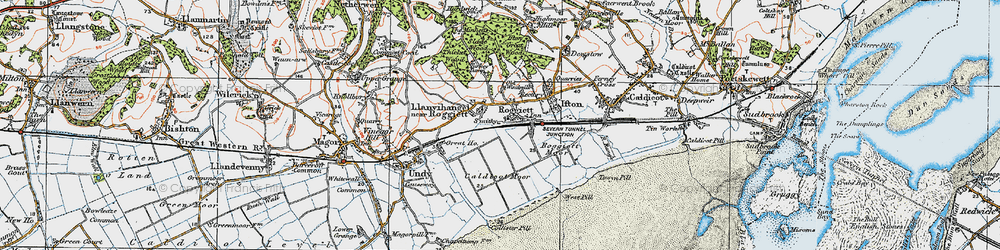 Old map of Llanfihangel near Rogiet in 1919