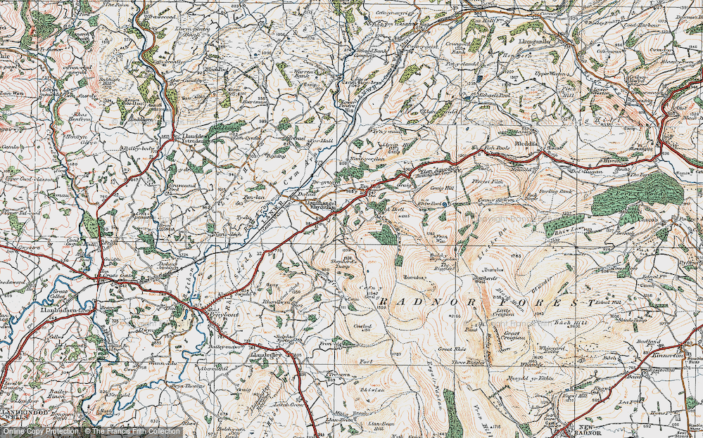 Old Map of Llanfihangel Rhydithon, 1920 in 1920