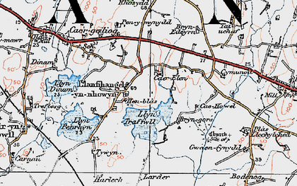 Old map of Llanfihangel yn Nhowyn in 1922