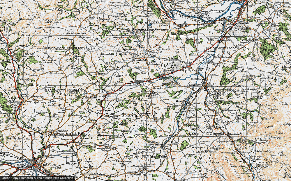 Old Map of Llanfilo, 1919 in 1919