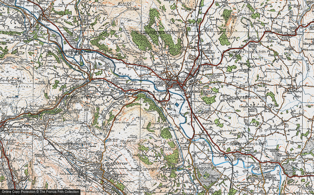 Old Map of Llanfoist, 1919 in 1919