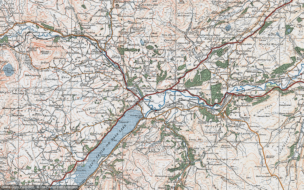 Old Map of Llanfor, 1922 in 1922