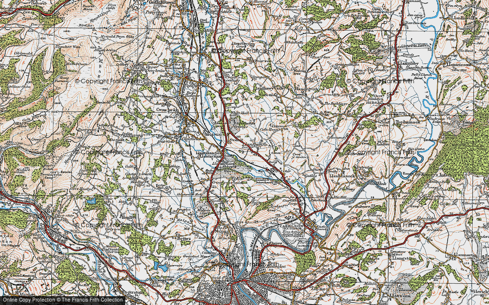 Old Map of Llanfrechfa, 1919 in 1919
