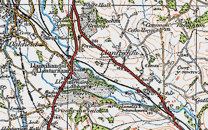 Old map of Llanfrechfa in 1919