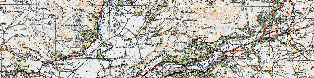Old map of Llanfrothen in 1922