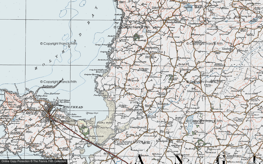 Old Map of Historic Map covering Bodfardden-wen in 1922