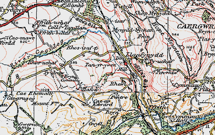 Old map of Llanfynydd in 1924