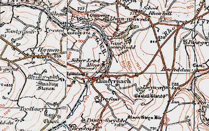 Old map of Afon Asen in 1922