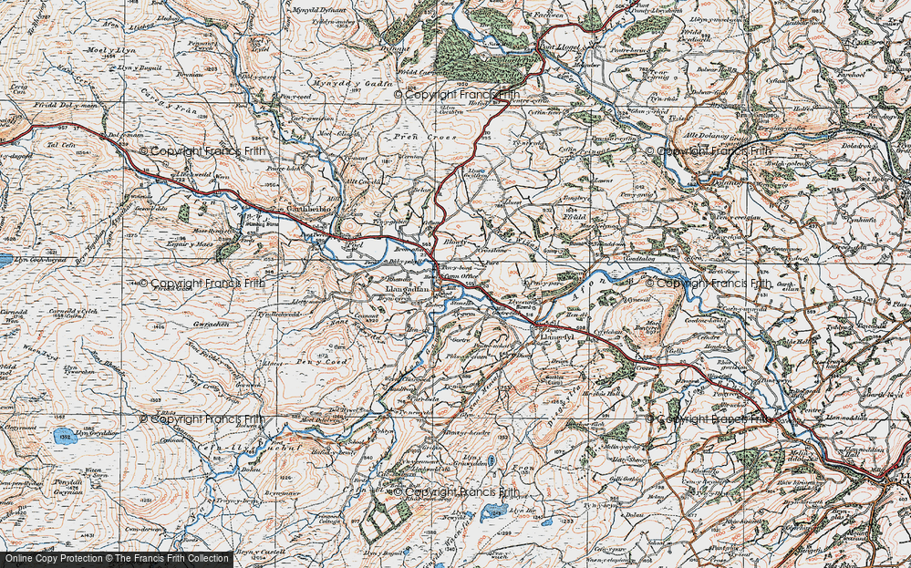 Old Map of Llangadfan, 1921 in 1921