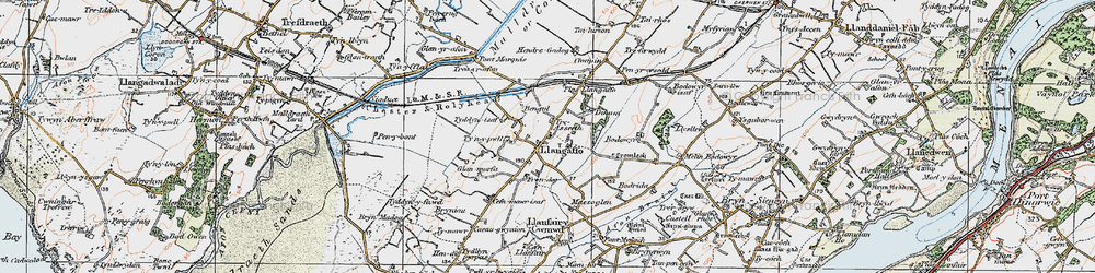 Old map of Bodowyr-isaf in 1922