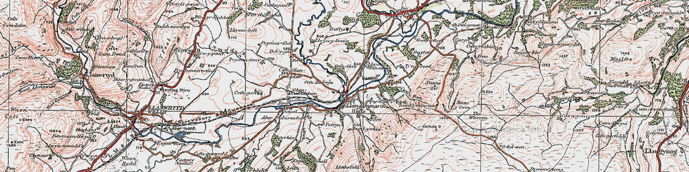 Old map of Llangammarch Wells in 1923