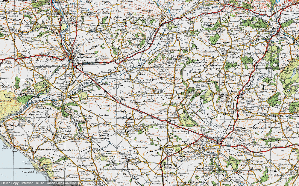 Old Map of Llangan, 1922 in 1922