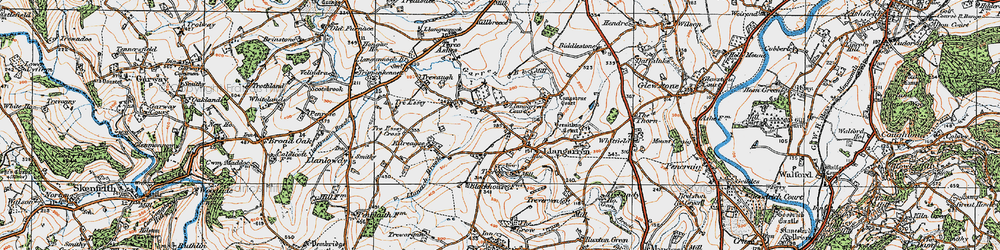 Old map of Llangarron in 1919