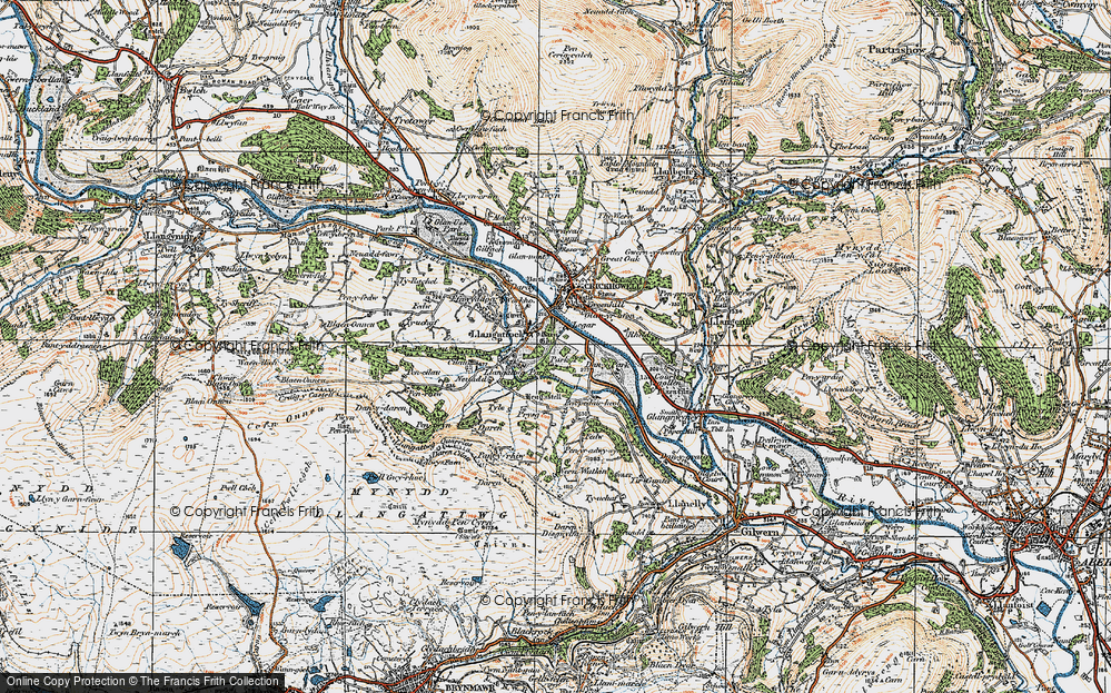 Old Map of Llangattock, 1919 in 1919