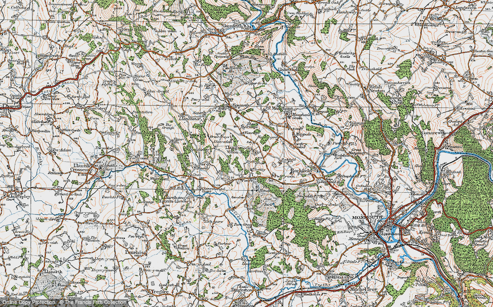 Old Map of Llangattock-Vibon-Avel, 1919 in 1919