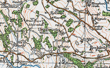 Old map of Llangattock-Vibon-Avel in 1919