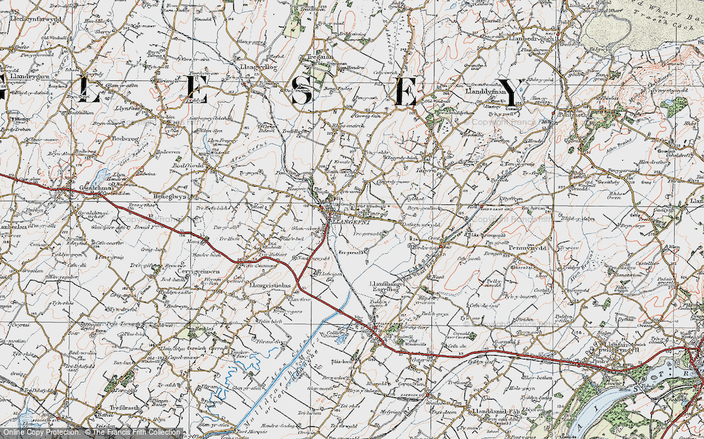 Old Map of Llangefni, 1922 in 1922