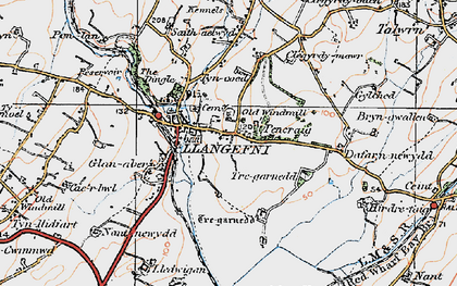 Old map of Llangefni in 1922