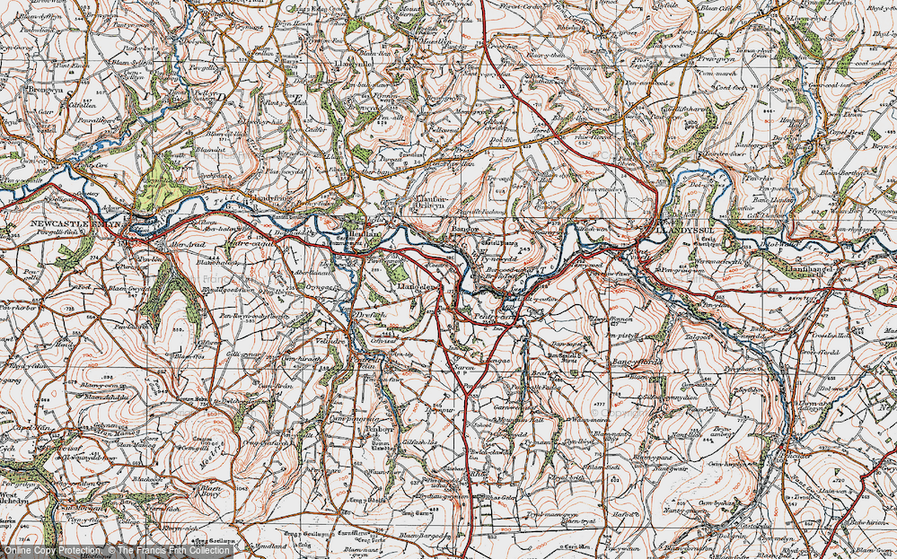 Old Map of Llangeler, 1923 in 1923
