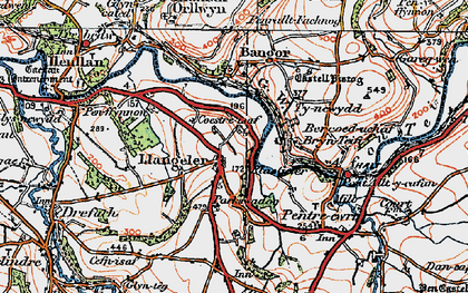 Old map of Llangeler in 1923
