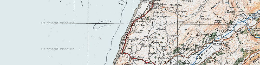 Old map of Llangelynnin in 1922